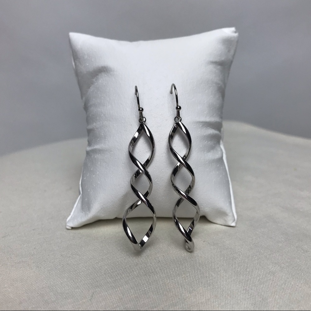 Spiral 2” drop earrings
